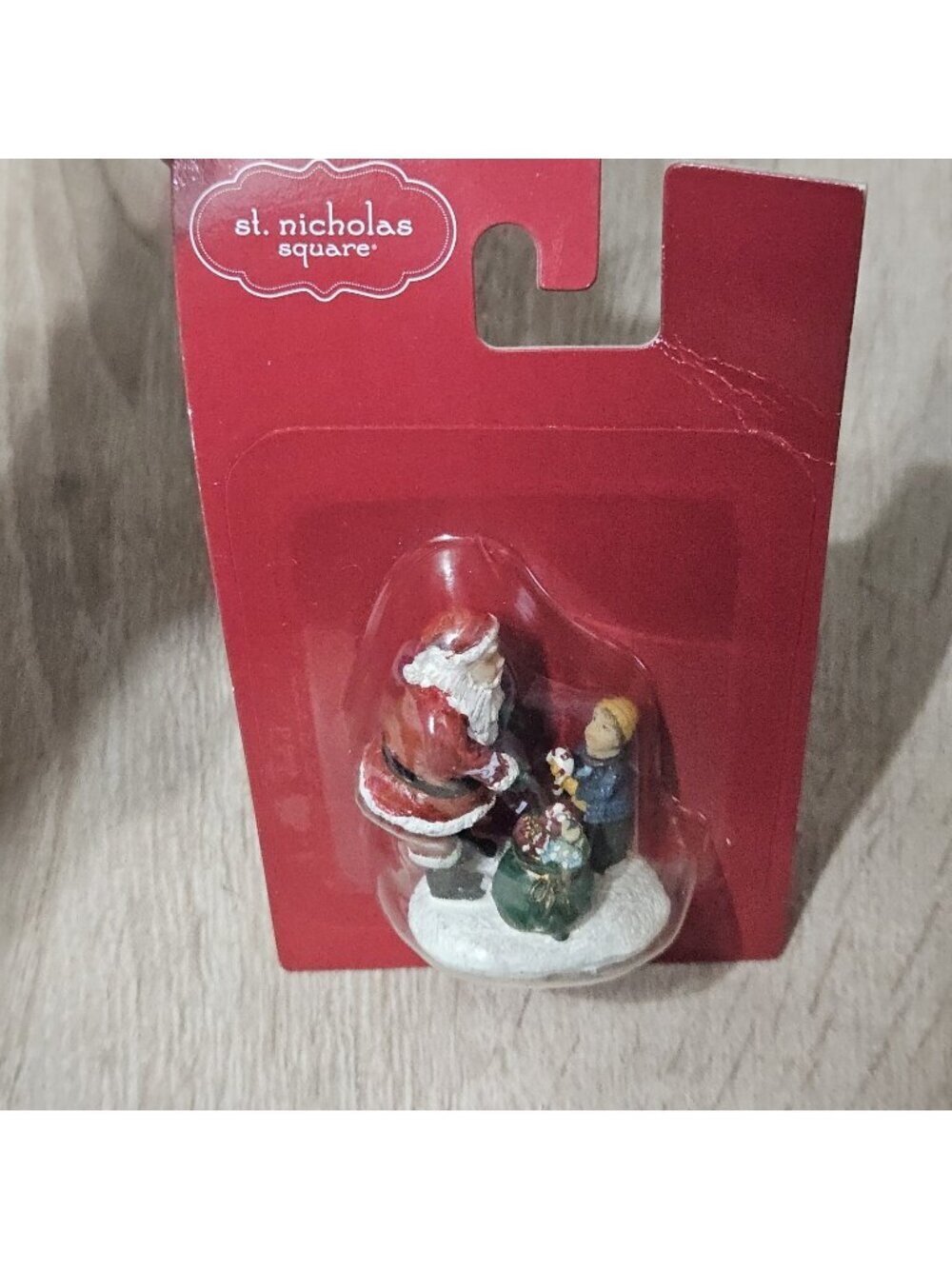 St. Nicholas Square Christmas Village Santa With Child & Toy Bag Figurine New